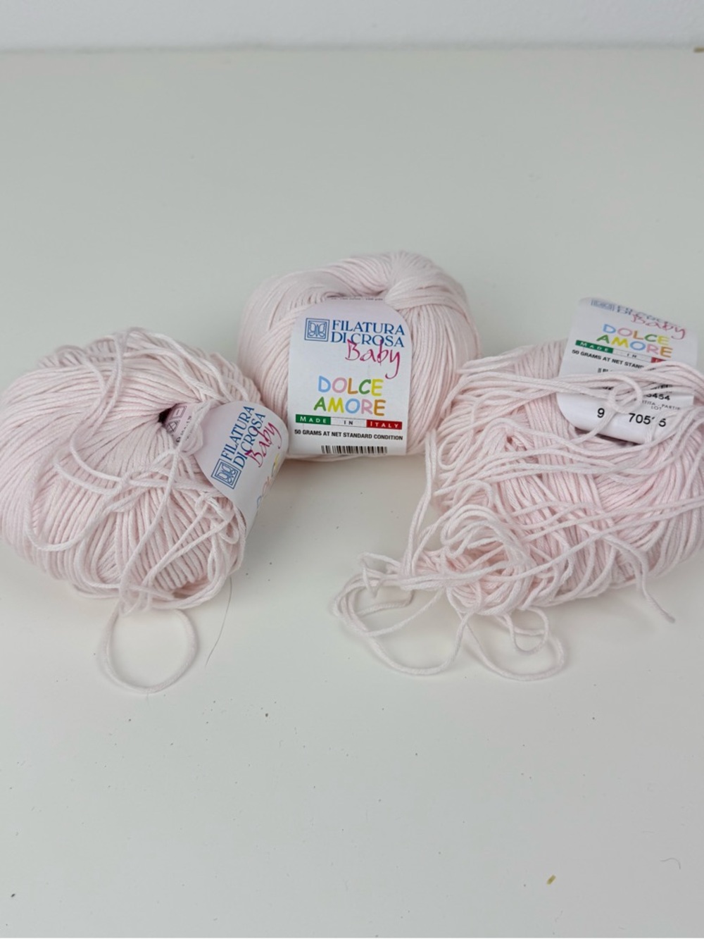 Dolce Amore Baby Yarn - Pale Pink 3 Skeins